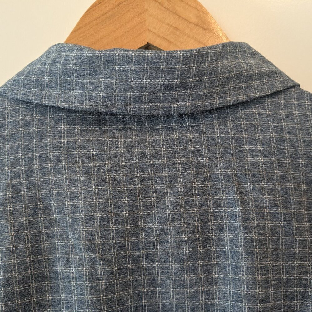 PrAna Shirt Men's Size ST Blue Gingham Garvan Button-up Vented Long Sleeve Shirt - Picture 13 of 15